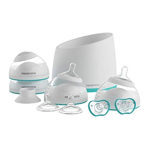  [아마존베스트]NANOBEEBEE nanobebe Bottle Newborn Feeding Starter Set, Anti Colic, Preserves BreastMilkNutrients,Breastfed Baby Bottles Set Includes Smart Warmer (ttpm Award Winner)