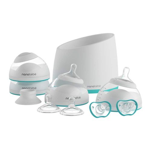  [아마존베스트]NANOBEEBEE nanobebe Bottle Newborn Feeding Starter Set, Anti Colic, Preserves BreastMilkNutrients,Breastfed Baby Bottles Set Includes Smart Warmer (ttpm Award Winner)