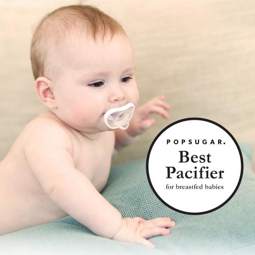  NANOBEEBEE Nanobebe Pacifiers 0-3 Month - Orthodontic, Curves Comfortably with Face Contour, Award Winning for Breastfeeding Babies, 100% Silicon - BPA Free. Perfect Baby Registry Gift 2pk,Gr