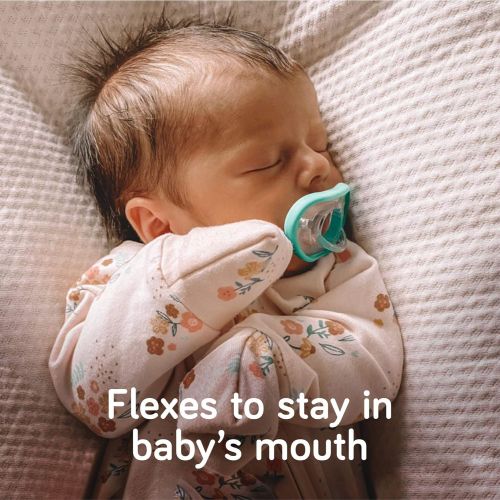  NANOBEEBEE Nanobebe Pacifiers 0-3 Month - Orthodontic, Curves Comfortably with Face Contour, Award Winning for Breastfeeding Babies, 100% Silicon - BPA Free. Perfect Baby Registry Gift 2pk,Gr