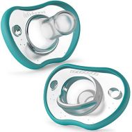 NANOBEEBEE Nanobebe Pacifiers 0-3 Month - Orthodontic, Curves Comfortably with Face Contour, Award Winning for Breastfeeding Babies, 100% Silicon - BPA Free. Perfect Baby Registry Gift 2pk,Te
