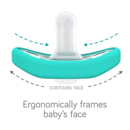  NANOBEEBEE Nanobebe Pacifiers 0-3 Month - Orthodontic, Curves Comfortably with Face Contour, Award Winning for Breastfeeding Babies, 100% Silicon - BPA Free. Perfect Baby Registry Gift 2pk,Te