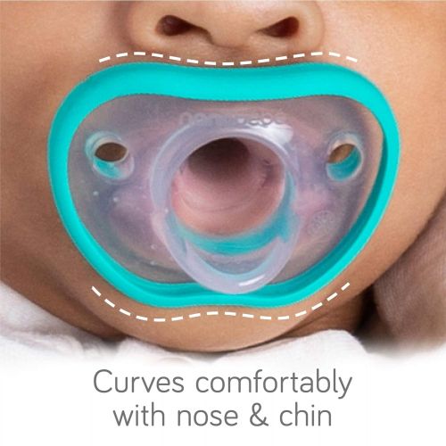  NANOBEEBEE Nanobebe Pacifiers 0-3 Month - Orthodontic, Curves Comfortably with Face Contour, Award Winning for Breastfeeding Babies, 100% Silicon - BPA Free. Perfect Baby Registry Gift 2pk, W