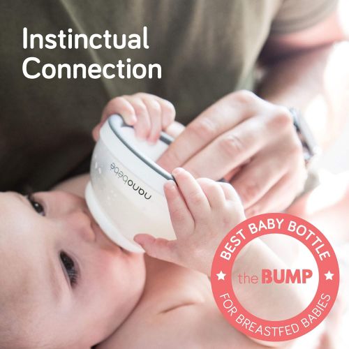  NANOBEEBEE Nanobebe Breastmilk Baby Bottle (Award Winning Innovation for Breastfed Babies), Breastfeeding?Newborn?Breast Like, Anti Colic, Perfect Latch, Preserves Breast?Milk nutrients, 3-Pa