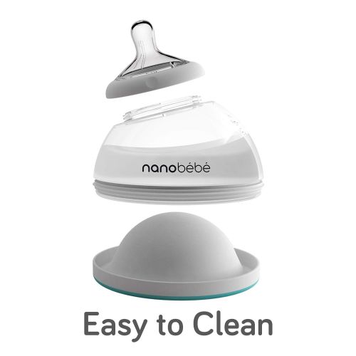  NANOBEEBEE nanobebe Bottle Newborn Feeding Starter Set, Anti Colic, Preserves BreastMilkNutrients,Breastfed Baby Bottles Set Includes Smart Warmer (ttpm Award Winner)