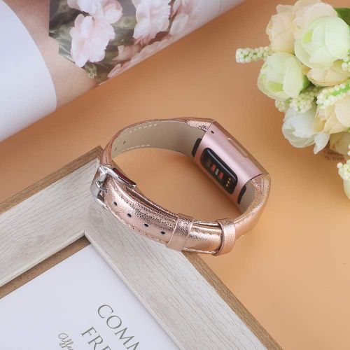  [아마존베스트]NANW Bands Compatible with Fitbit Charge 3, Slim Genuine Leather Wristband Replacement Accessories Strap for Women Men Compatible with Fitbit Charge 3 / Charge 3 SE Small Large