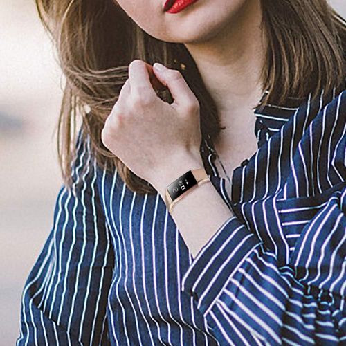  [아마존베스트]NANW Bands Compatible with Fitbit Charge 3, Slim Genuine Leather Wristband Replacement Accessories Strap for Women Men Compatible with Fitbit Charge 3 / Charge 3 SE Small Large