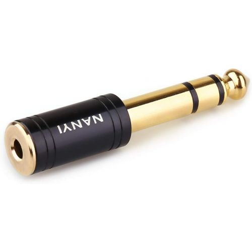  NANYI 1/4 Male to 1/8 Female Stereo Headphone Adapter Connect Cable, Upgrade 6.35mm Jack Stereo Socket Male to 3.5mm Jack Stereo Plug Female for Headphone, Amp Adapte, Black 1-Pack