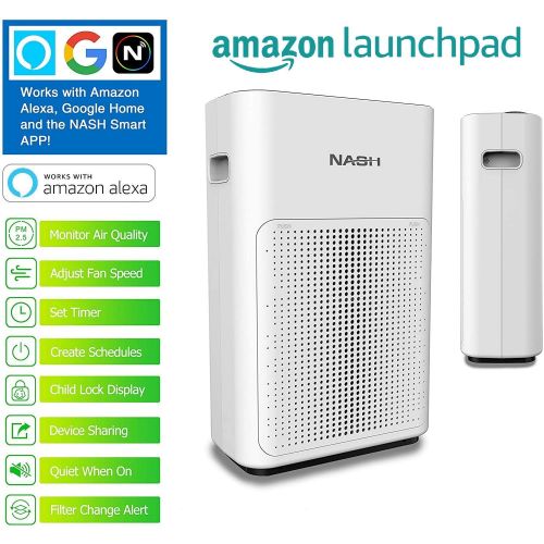  NASH Smart WiFi Air Purifier, Voice Control Directly by Phone or Smart Speaker, CADR 200 for Large Rooms up to 350sqft, True H11 HEPA+, Works with App, Alexa, Siri, Google Assistan