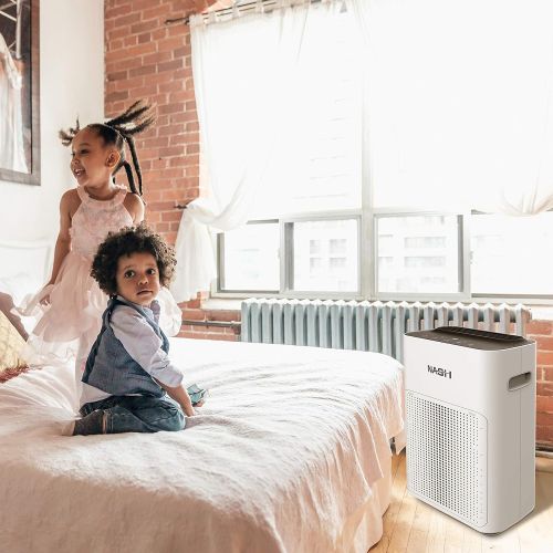  NASH Smart WiFi Air Purifier, Voice Control Directly by Phone or Smart Speaker, CADR 200 for Large Rooms up to 350sqft, True H11 HEPA+, Works with App, Alexa, Siri, Google Assistan