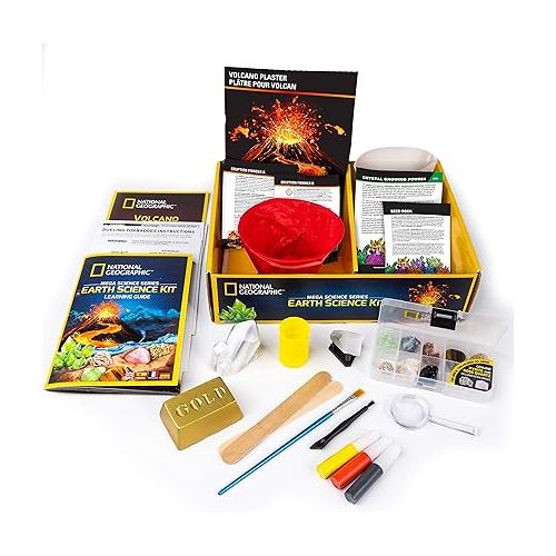  National Geographic STEM Science Kit - 15+ Experiments, Crystal Growing, Volcano Kit, Dig Kits & Gemstones for Kids - Amazon Exclusive