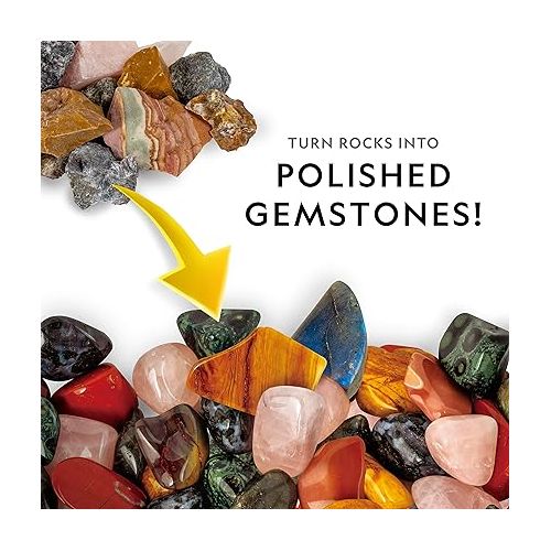  NATIONAL GEOGRAPHIC Rock Tumbler Grit and Polish Refill Kit - Tumbling Grit Media, Polish Up to 20 lbs. of Rocks, Works with any Rock Polisher & Tumbler Supplies