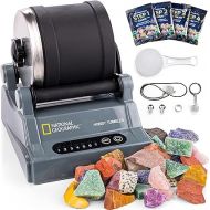 NATIONAL GEOGRAPHIC Rock Tumbler Kit - Hobby Edition Includes Rough Gemstones, and 4 Polishing Grits, Great STEM Science Kit for Geology Enthusiasts, Rock Polisher for Kids and Adults