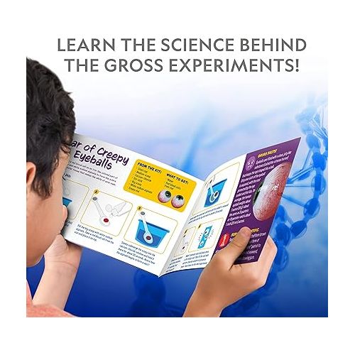  NATIONAL GEOGRAPHIC Gross Science Kit - 45 Experiments- Dissect a Brain, Make Glowing Slime Worms, for Kids 8-12, STEM Project Gifts Boys and Girls (Amazon Exclusive)