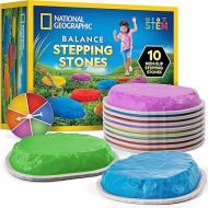 NATIONAL GEOGRAPHIC Stepping Stones for Kids - Durable Non-Slip Stones Encourage Toddler Balance & Gross Motor Skills, Indoor & Outdoor Toys, Balance Stones, Obstacle Course (Amazon Exclusive)