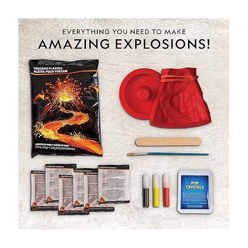  NATIONAL GEOGRAPHIC Ultimate Volcano Kit - Erupting Volcano Science Kit for Kids, 3X More Eruptions, Pop Crystals Create Exciting Sounds, STEM Science & Educational Toys (Amazon Exclusive)