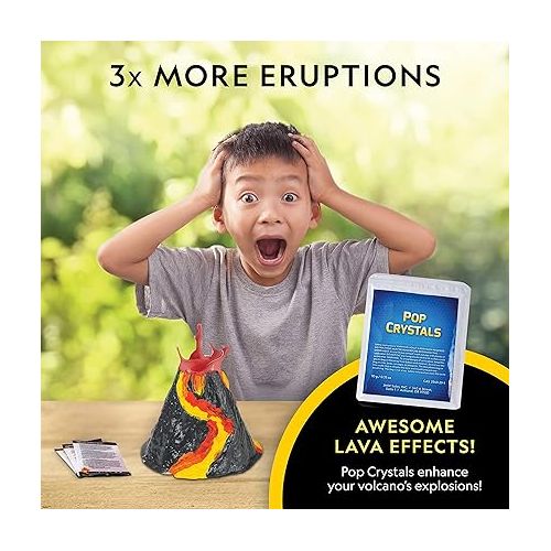  NATIONAL GEOGRAPHIC Ultimate Volcano Kit - Erupting Volcano Science Kit for Kids, 3X More Eruptions, Pop Crystals Create Exciting Sounds, STEM Science & Educational Toys (Amazon Exclusive)