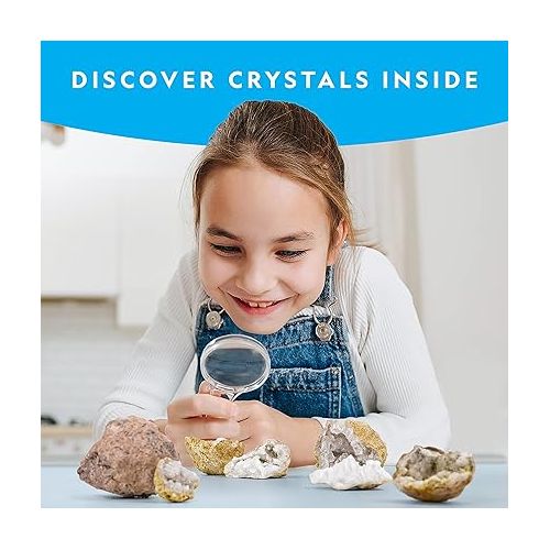  NATIONAL GEOGRAPHIC Break Open 10 Premium Geodes - Includes Goggles and Display Stands - Great STEM Science Kit, Geology Gift for Kids, Geodes Rocks Break Your Own, Toys for Boys and Girls