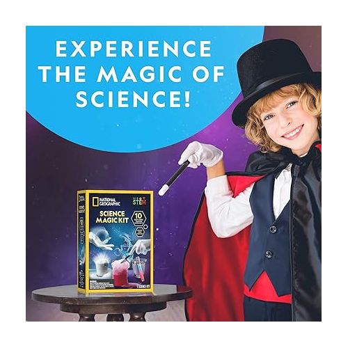  NATIONAL GEOGRAPHIC Magic Chemistry Set - Science Kit for Kids with 10 Amazing Magic Tricks, STEM Projects and Science Experiments, Toys, Great Gift for Boys and Girls 8-12 (Amazon Exclusive)