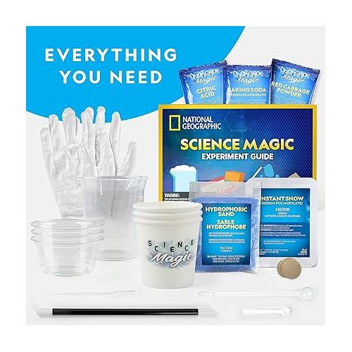  NATIONAL GEOGRAPHIC Magic Chemistry Set - Science Kit for Kids with 10 Amazing Magic Tricks, STEM Projects and Science Experiments, Toys, Great Gift for Boys and Girls 8-12 (Amazon Exclusive)