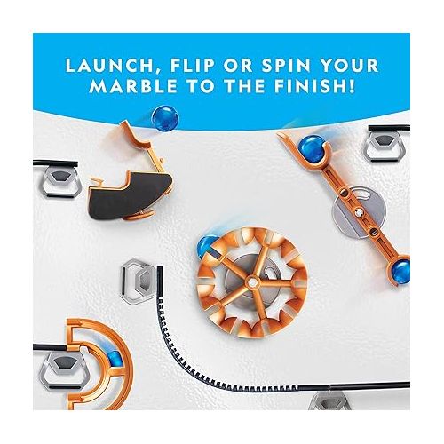  NATIONAL GEOGRAPHIC Magnetic Marble Run - 75-Piece STEM Building Set for Kids & Adults with Magnetic Track & Trick Pieces & Marbles for Building A Marble Maze, STEM Project (Amazon Exclusive)