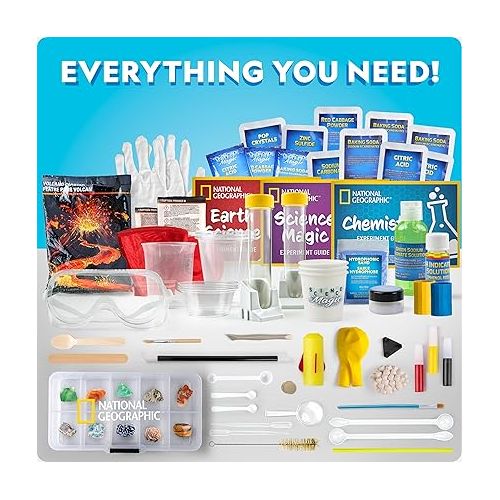  NATIONAL GEOGRAPHIC Mega Science Lab - Science Kit for Kids with 75 Easy Experiments, Featuring Earth Science, Chemistry Set, and Science Magic STEM Projects for Boys and Girls (Amazon Exclusive)