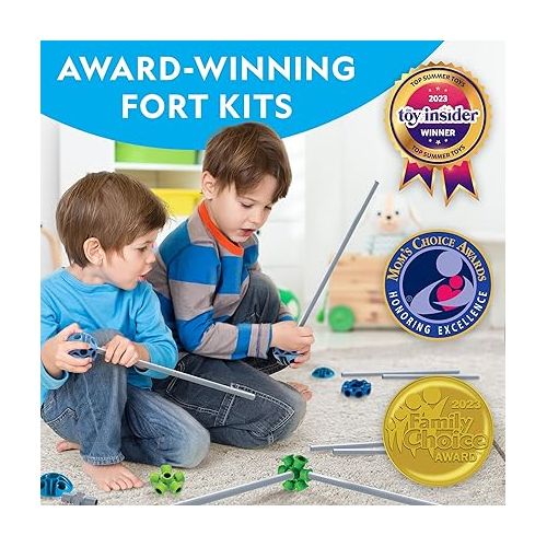  NATIONAL GEOGRAPHIC Kids Fort Building Kit - 70-Piece Indoor Fort Builder for Kids - Build a Fort for Creative Play, STEM Building Toy, Fort Building Kit for Kids 6-10, Blanket Fort Kit for Kids