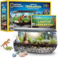 NATIONAL GEOGRAPHIC Light Up Terrarium Kit for Kids - Build a Dinosaur Habitat with Real Plants & Fossils, Science Kit, Dinosaur Toys for Kids (Amazon Exclusive)