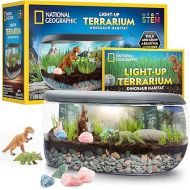 NATIONAL GEOGRAPHIC Light Up Terrarium Kit for Kids - Build a Dinosaur Habitat with Real Plants & Gemstones, Science Kit, Dinosaur Toys for Kids (Amazon Exclusive)