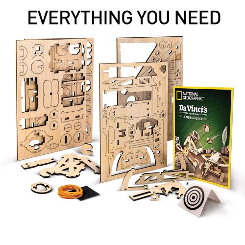  NATIONAL GEOGRAPHIC - Da Vincis DIY Science & Engineering Construction Kit  Build Three Functioning Wooden Models: Catapult, Bombard & Ballista