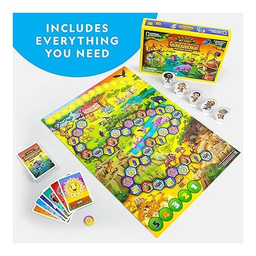  NATIONAL GEOGRAPHIC My First Safari Board Game for Kids 4-6 - Animal Game for Kids & Adults, Cooperative Fun Perfect for Family Game Night, Kids Board Games, Games for Family Night