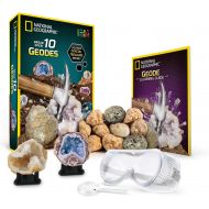 [아마존 핫딜]  [아마존핫딜]NATIONAL GEOGRAPHIC National Geographic Break Open 10 Premium Geodes  Includes Goggles, Detailed Learning Guide & 2 Display Stands - Great Stem Science Gift for Mineralogy & Geology Enthusiasts of An