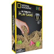 [아마존베스트]NATIONAL GEOGRAPHIC Play Sand with Castle Molds and Tray - 2 LBS (Natural) - A Kinetic Sensory Activity