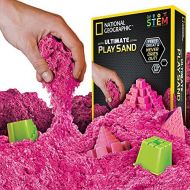 [아마존베스트]NATIONAL GEOGRAPHIC Play Sand - 2 LBS of Sand with Castle Molds and Tray (Pink) - A Kinetic Sensory Activity