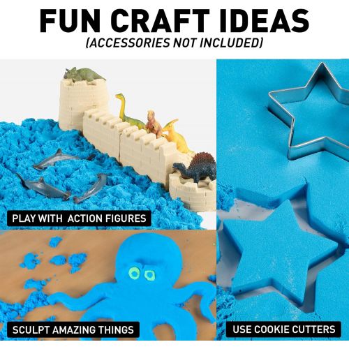  [아마존베스트]NATIONAL GEOGRAPHIC Play Sand - 6 LBS of Sand with Castle Molds (Blue) - A Kinetic Sensory Activity