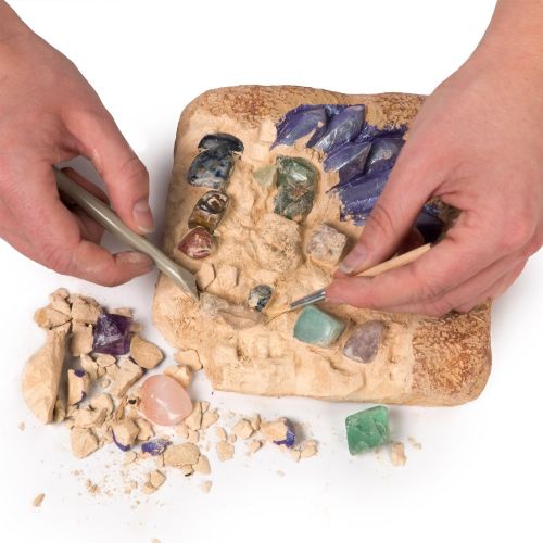  [아마존베스트]NATIONAL GEOGRAPHIC Mega Gemstone Dig Kit-Excavate 15 real Gems including Amethyst, Tiger’s Eye and Quartz