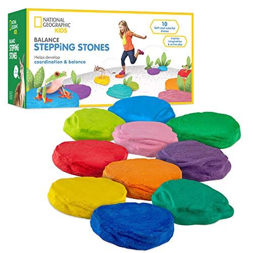  NATIONAL GEOGRAPHIC Balance Stepping Stones - Early Learning and Development for Kids with 10 Soft Stones