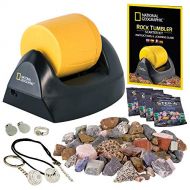 NATIONAL GEOGRAPHIC Starter Rock Tumbler Kit-Includes Rough Gemstones, 4 Polishing Grits, Jewelry Fastenings & Detailed Learning Guide - Great Stem Science Kit For Mineralogy & Geo