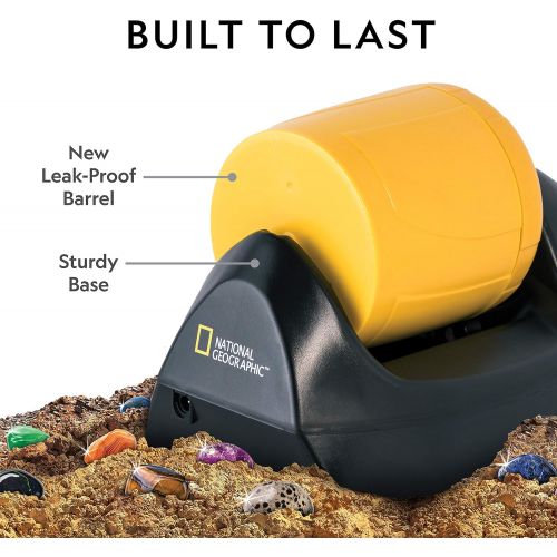  NATIONAL GEOGRAPHIC Starter Rock Tumbler Kit-Includes Rough Gemstones, 4 Polishing Grits, Jewelry Fastenings & Detailed Learning Guide - Great Stem Science Kit For Mineralogy & Geo