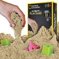NATIONAL GEOGRAPHIC Play Sand with Castle Molds and Tray - 2 LBS (Natural) - A Kinetic Sensory Activity