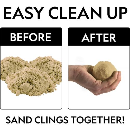  NATIONAL GEOGRAPHIC Play Sand with Castle Molds and Tray - 2 LBS (Natural) - A Kinetic Sensory Activity