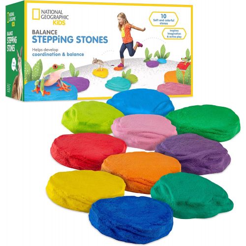  NATIONAL GEOGRAPHIC Balance Stepping Stones - Early Learning & Development for Kids with 5 Soft Stones