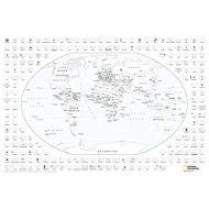 NATIONAL GEOGRAPHIC: World Coloring Map & Flags - 24 x 36 inches - Laminated