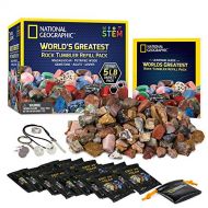 NATIONAL GEOGRAPHIC Rock Tumbler Refill  5 Pound Mix of Rocks and Gemstones for Rock Tumblers, Includes Agate, Jasper, Petrified Wood, Gemstone, and More, 5 Jewelry Settings and P