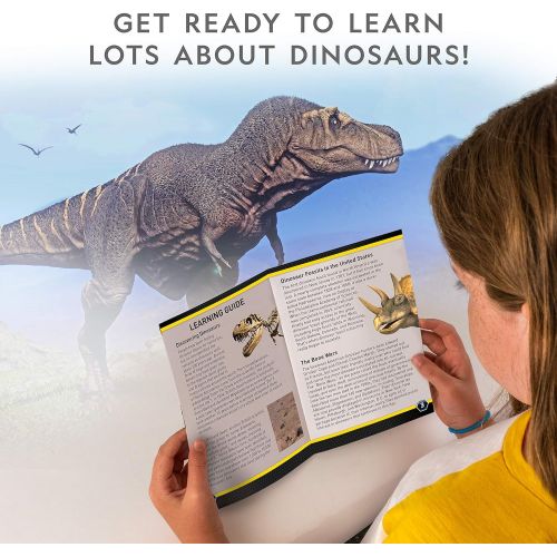  NATIONAL GEOGRAPHIC Dino Fossil Dig Kit  Excavate 3 real fossils including Dinosaur Bones & Mosasaur Teeth - Great Jurassic Science gift for Paleontology and Archeology enthusiast