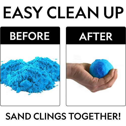  NATIONAL GEOGRAPHIC Play Sand - 6 LBS of Sand with Castle Molds (Blue) - A Kinetic Sensory Activity