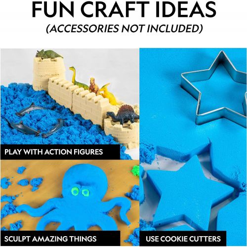  NATIONAL GEOGRAPHIC Play Sand - 6 LBS of Sand with Castle Molds (Blue) - A Kinetic Sensory Activity