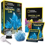 NATIONAL GEOGRAPHIC Blue Crystal Growing Lab - DIY Crystal Creation - Includes Real Calcite Crystal Specimen