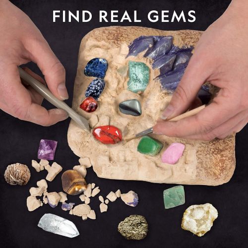  NATIONAL GEOGRAPHIC Mega Gemstone Dig Kit  Dig Up 15 Real Gems, STEM Science & Educational Toys make Great Kids Activities