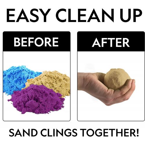  NATIONAL GEOGRAPHIC Play Sand Combo Pack - 2 LBS each of Blue, Purple and Natural Sand with Castle Molds - A Kinetic Sensory Activity